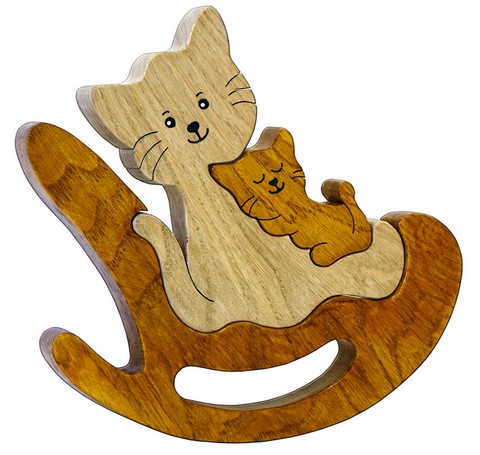 Puzzle chat en bois